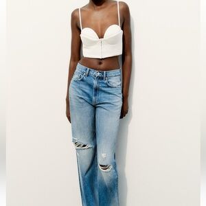 Zara silk embroidered corset